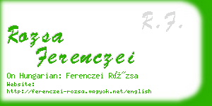 rozsa ferenczei business card